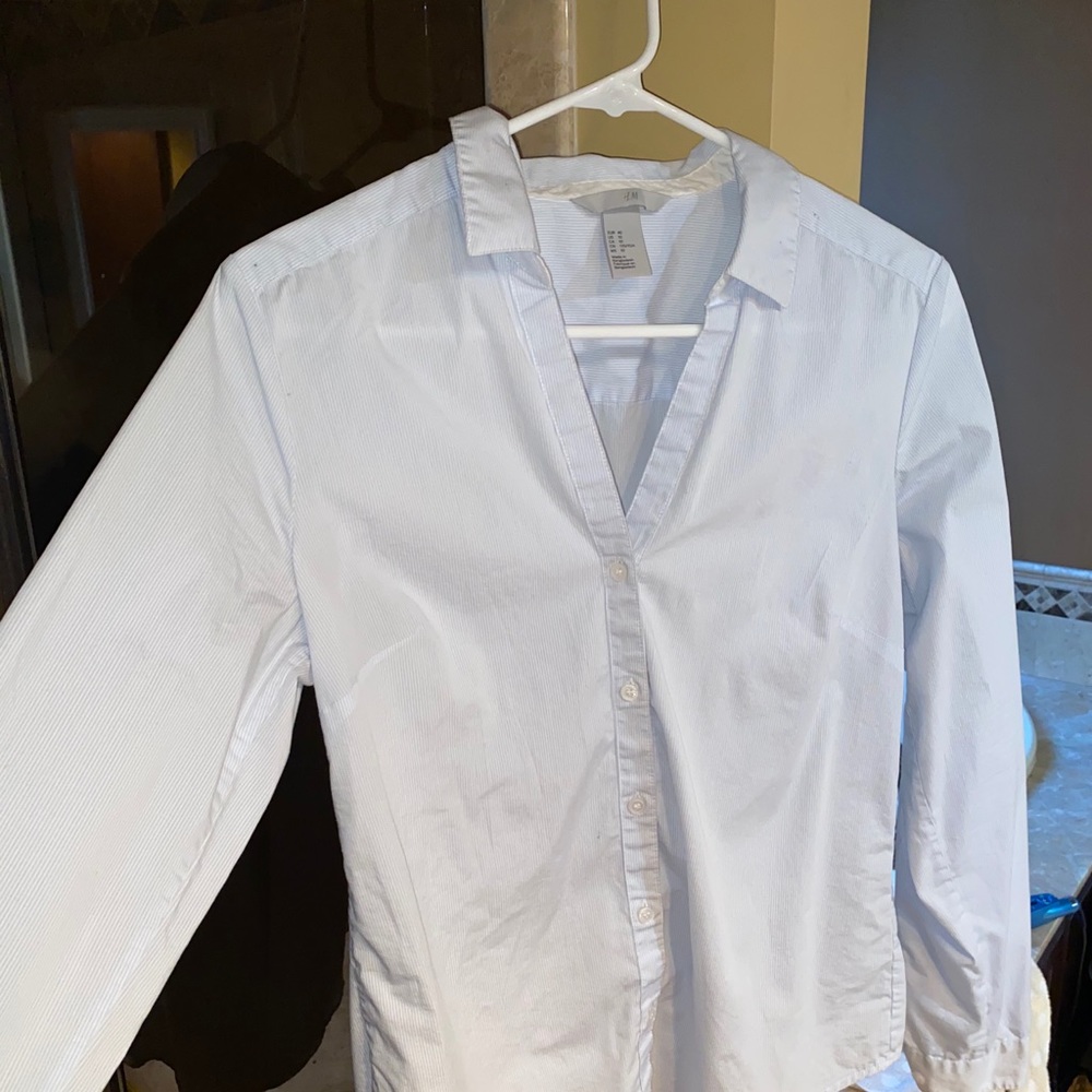 Blue and White H&M Blouse